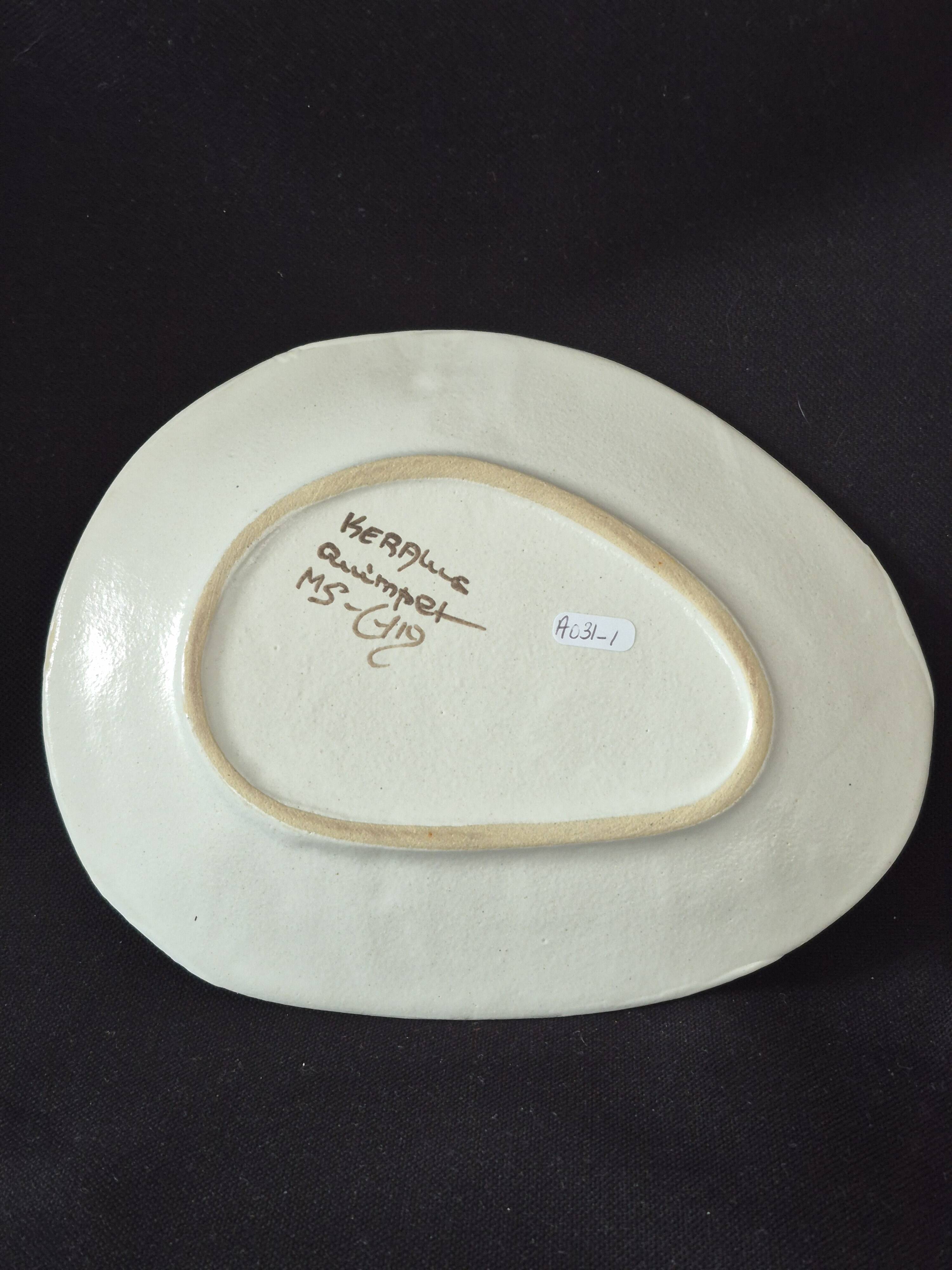 Breakfast cup "selfish" in glazed stoneware Quimper Keraluc A031-1