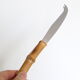 Service of 6 cheese knives, stainless blade and real rattan handle, vintage
