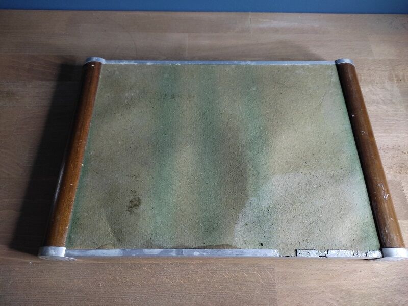 Mirror top aluminum wood old vintage dp 0222f053