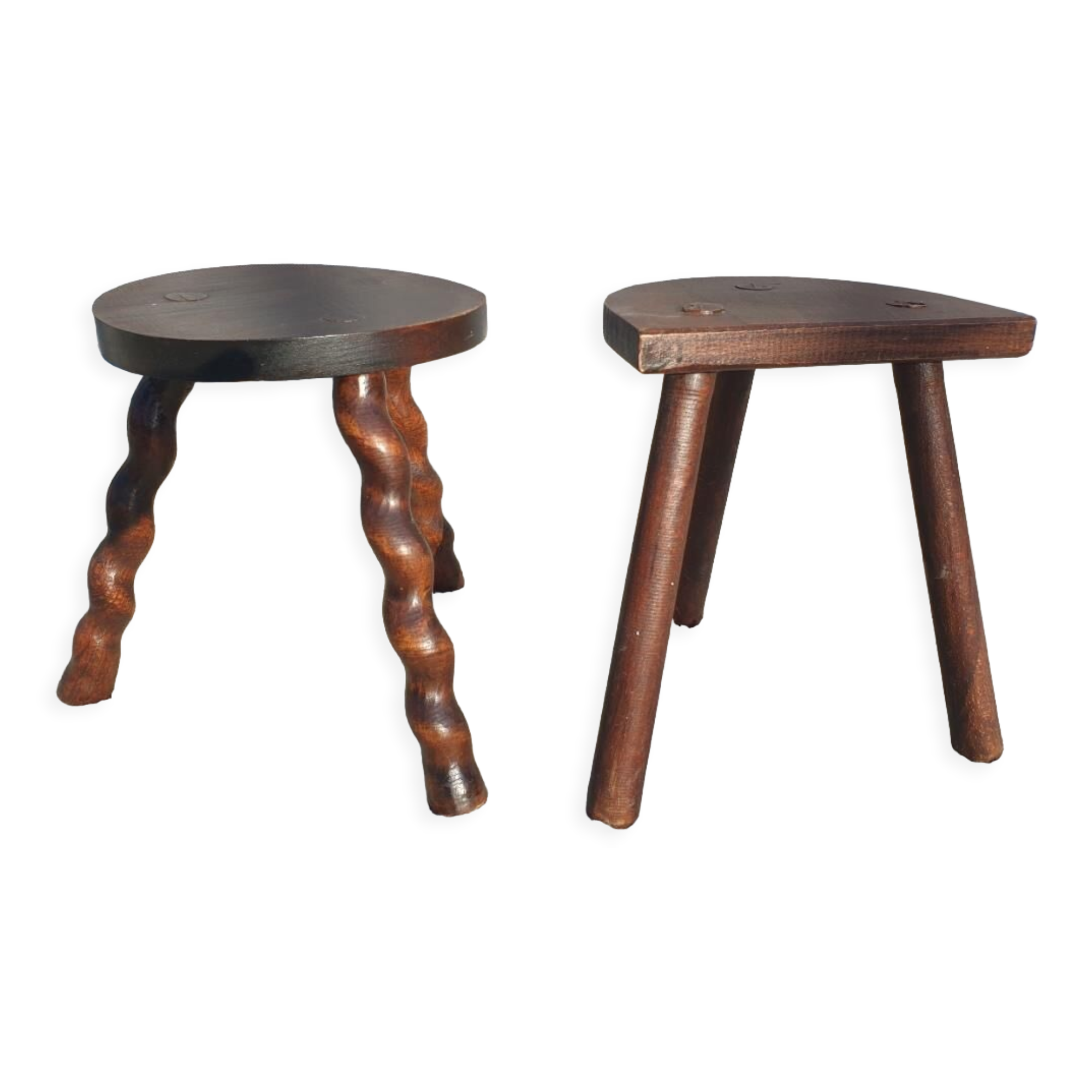 Set 2 nature deco milking stools