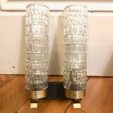 Pair of double glass wall light