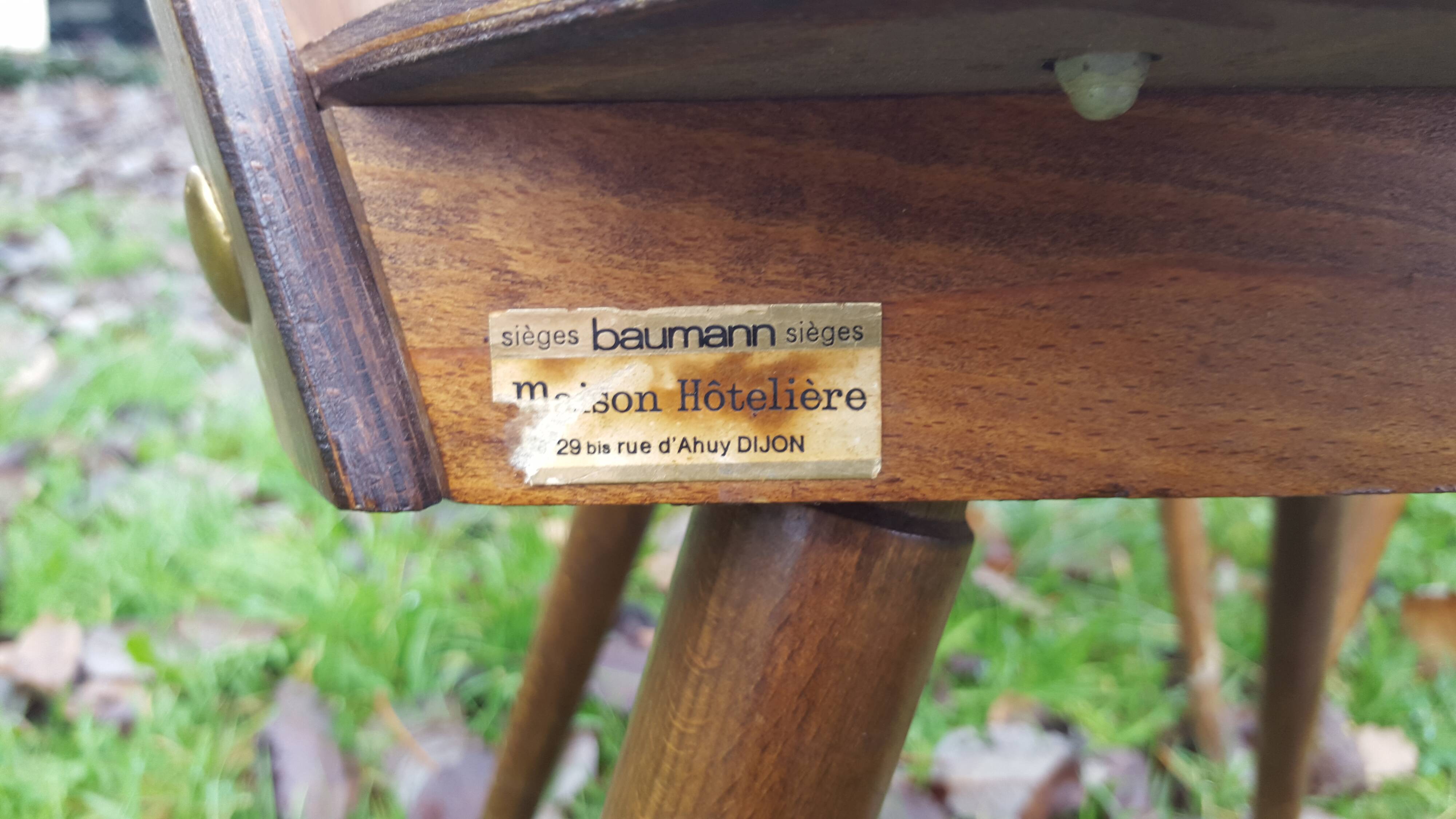 Pair of Baumann vintage Gentiane model chairs 60