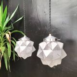 Paire de suspensions art déco en verre