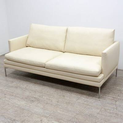 Zanotta white leather sofa