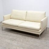 Zanotta white leather sofa