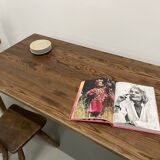 Farmhouse table with spindle legs in solid beech and ash