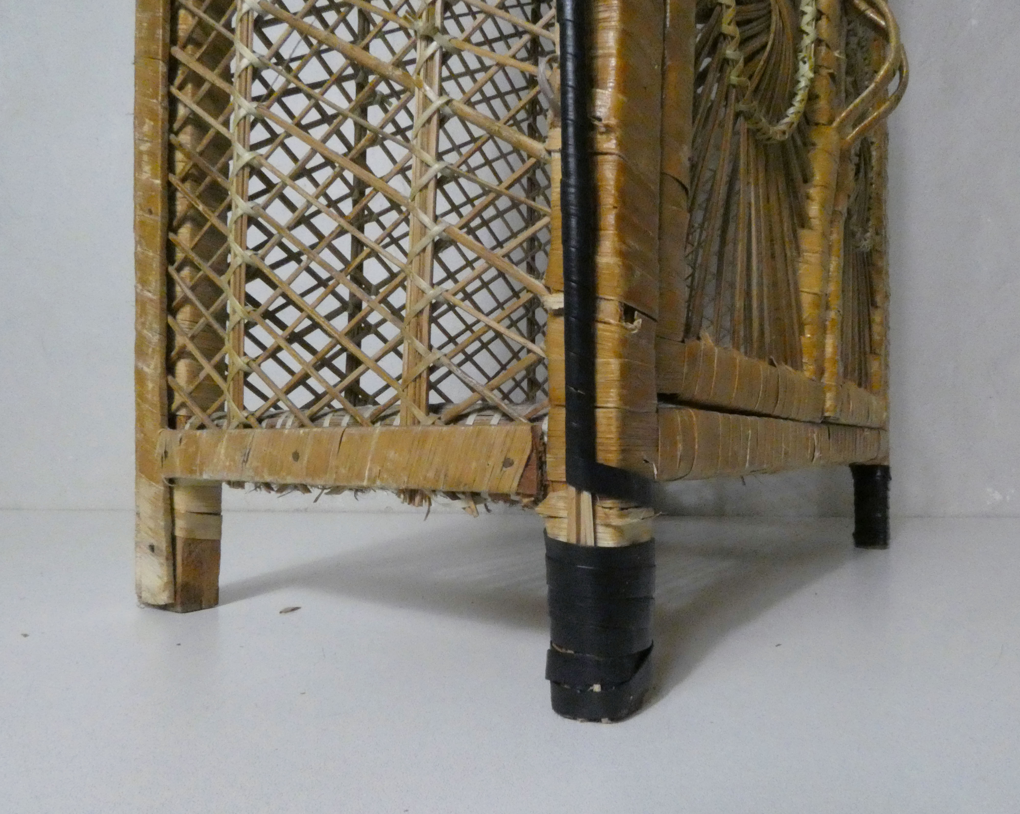 Rattan library shelf