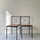 Set of 2 Italian chairs in black metal/cognac leather Arrben, Italy 1970.