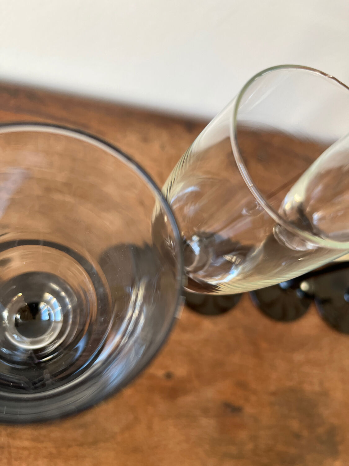 6 flûtes à champagne base noire