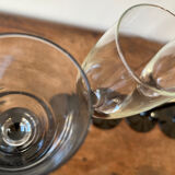 6 champagne flutes black base