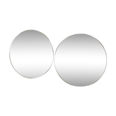 Paire de miroirs ronds biseautés années 40/50 18cm