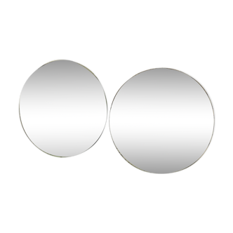Pair of beveled round mirrors 40/50 19cm