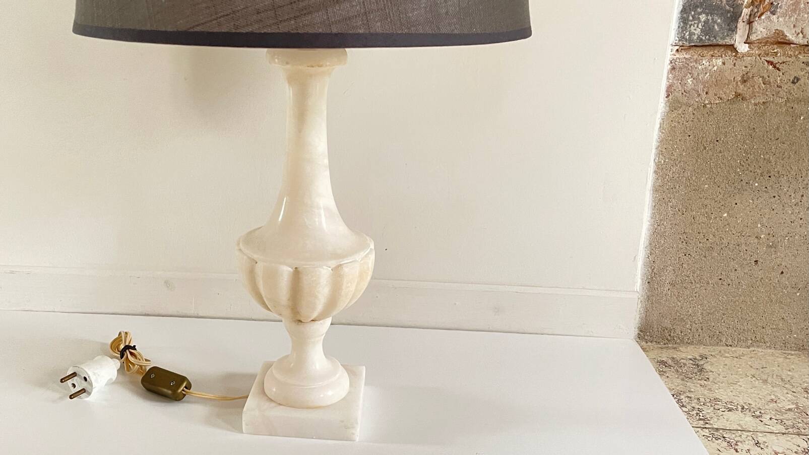 LAMPE Medicis Alabaster Pierre Vintage