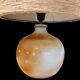 Handcrafted lamp in stoneware and jute fabric: wabi-sabi spirit (1970s-80s)