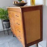 Vintage chest of drawers with compass feet