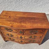 Transition louis xv louis xvi chest of drawers in cherry wood 4 drawers from the 18th century