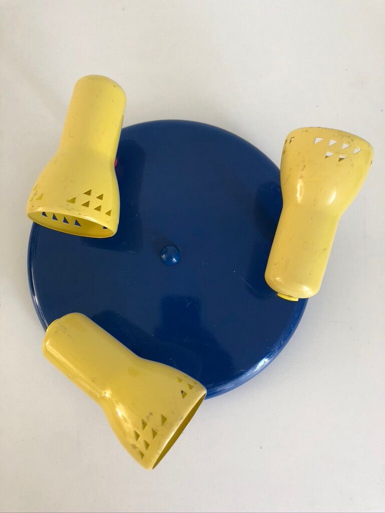 Metal ceiling lamp 3 spots from the 80s