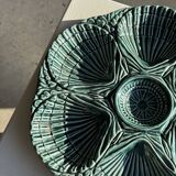 Plat à compartiment coquillages turquoise D28