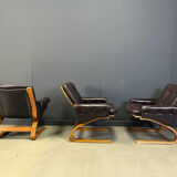 Elsa & Nordahl Solheim Kengu armchairs, set of 3 - 1960s