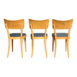 3 chaises baumann dos large skaï noir