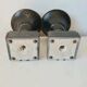 Superb pair of Art Deco enamelled brass cassolettes – black and white marble base – 1930s
