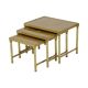 Design set of 3 nesting tables brass copper glass gold style maison jansen