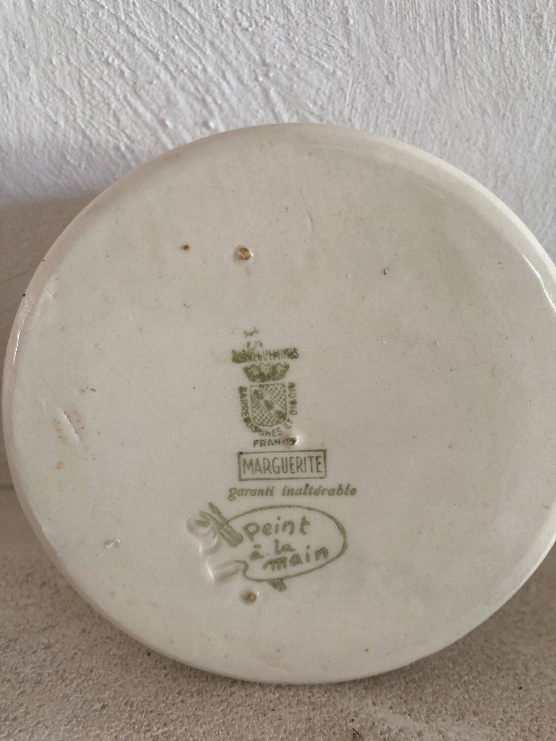 Hand-painted Sarreguemines pot