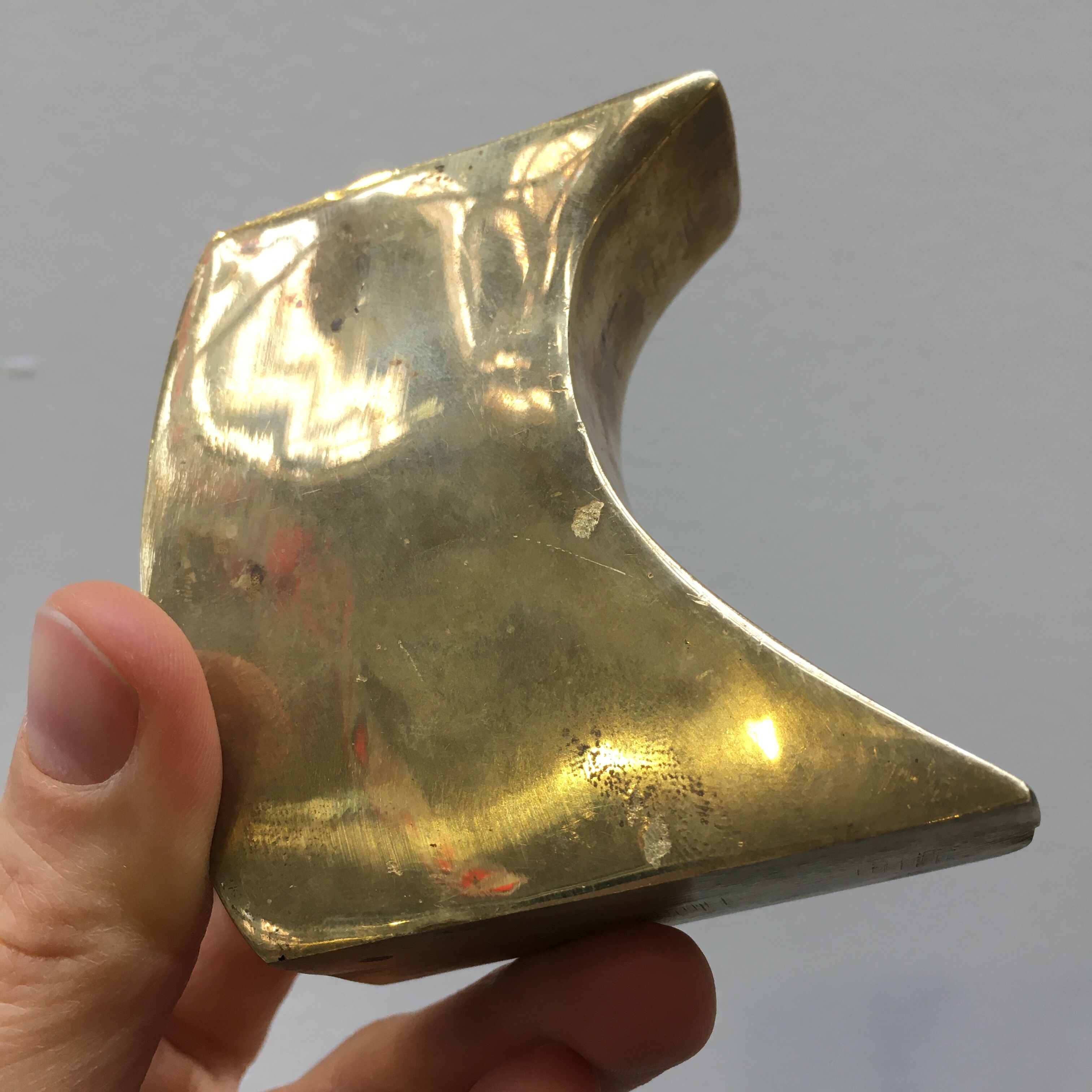 Pair of bronze candle holders by Monique Gerber