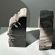 Black petrified wood bookend H17 L17 P6