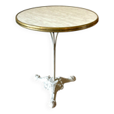 Bistro table in gray cast iron and beige melamine ⌀ 60 cm
