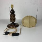 Wood Turned Mushroom Cocoon Table Lamp in the style of Charles Dudouyt