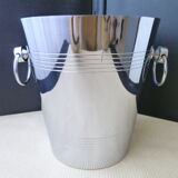 Champagne bucket in chrome steel signed André Leroy