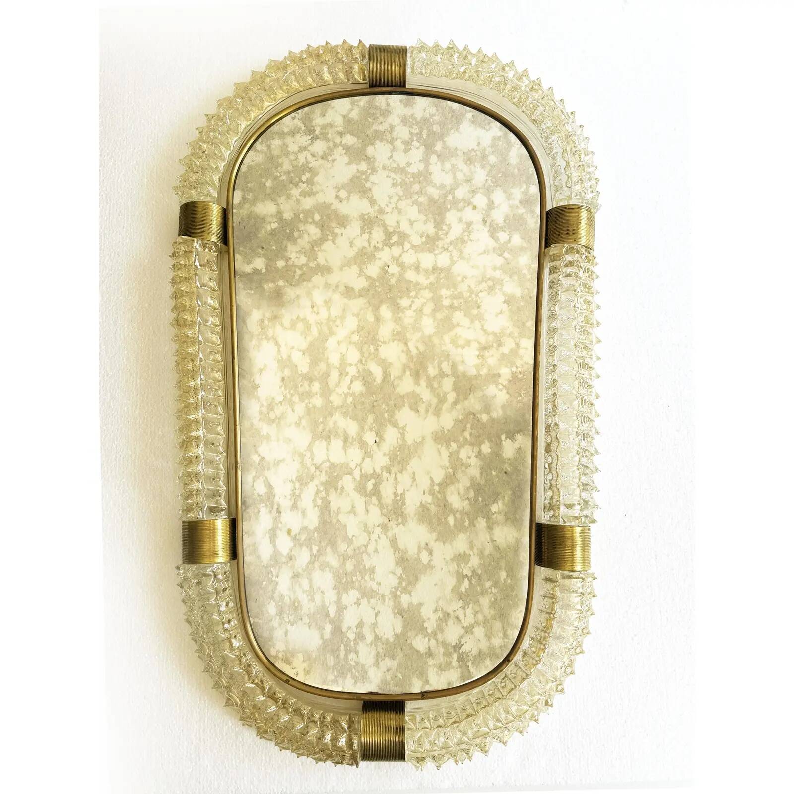 Venetian Luxury "Rostrato" Murano Glass Wall Mirror by Simoeng