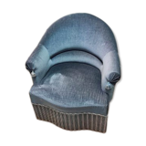 Fauteuil crapaud velours vert émeraude