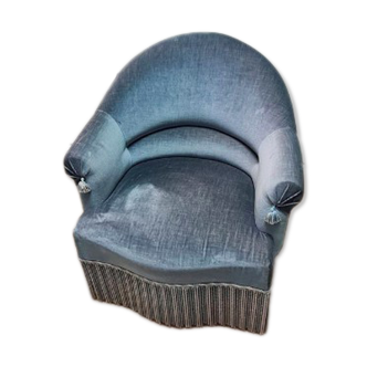 Fauteuil crapaud velours vert émeraude