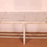 Old burmese teak draper table original white patina