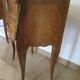 Pair of 2 Louis XV bedside tables - marquetry - 2 drawers - pink marble