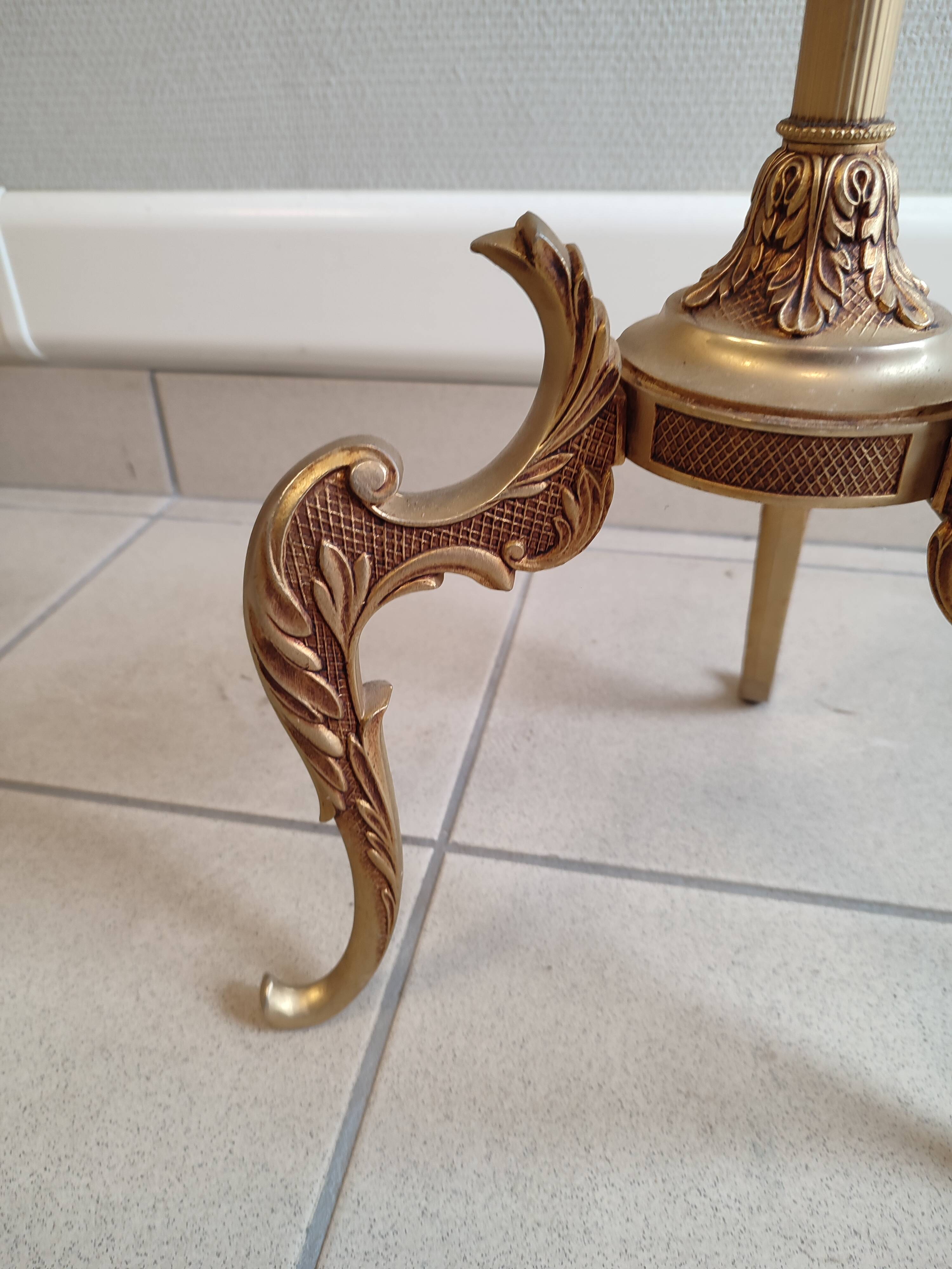 Brass and bronze floor lamp three arms