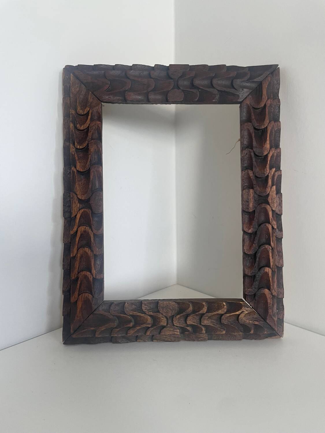 Antique handcarved frame Cedarwood 23.5 cm x 18.5 cm