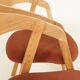 Set of 6 Dining Chairs – Natural Oak & Terracota Upholstery