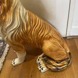 Life-size collie dog sculpture