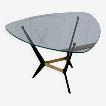 Table basse en verre et métal – 1980