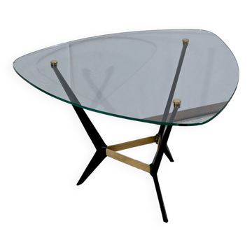 Glass and metal coffee table – 1980