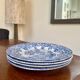Set of 4 vintage BP blue plates – earthenware decorated with a rural scene