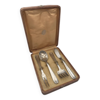 4-piece service cutlery hors d'oeuvre goldsmith christofle alfenide art deco