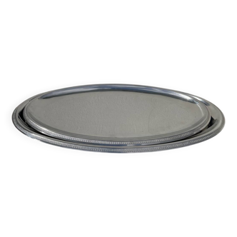 Duo de plats ovales en métal argenté