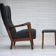 Fauteuil danois des années 1960 de Fritz Hansen, modèle 8000/8020, en laine d'ameublement.