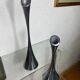 Pair of designer candle holders in stainless steel