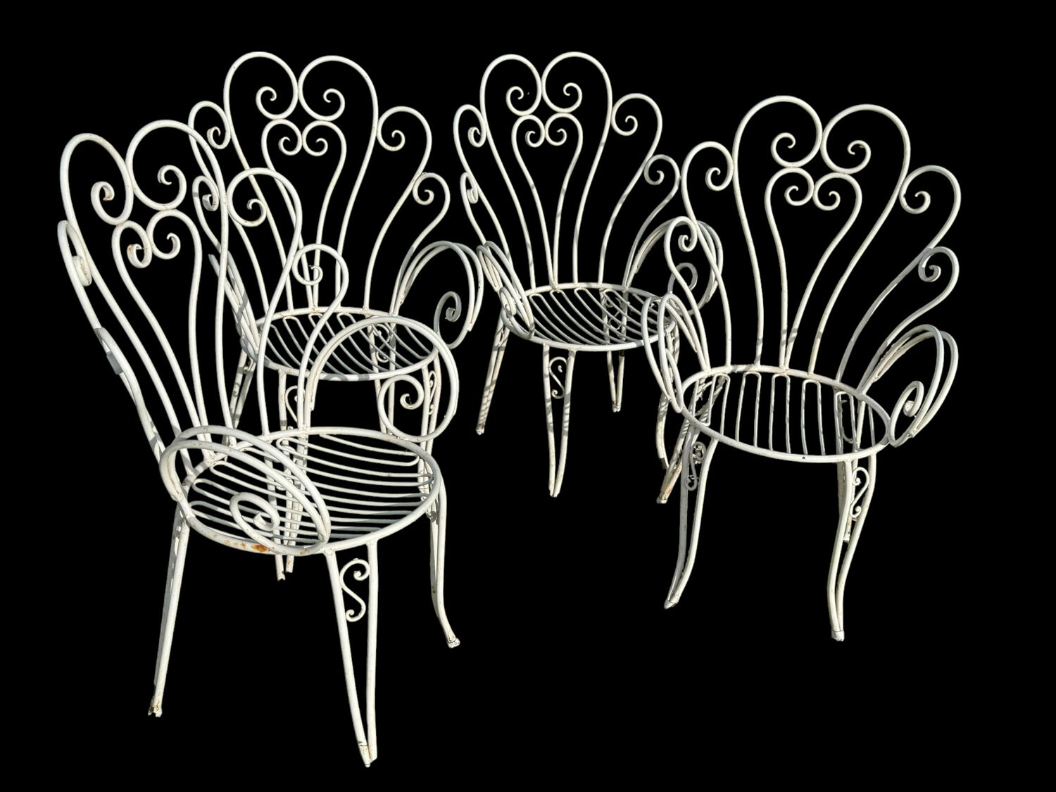 1960s wrought iron armchairs from France