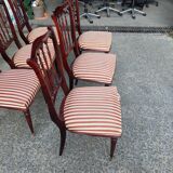 Lot oval table and 6 vintage chairs used